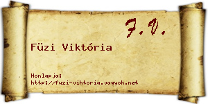 Füzi Viktória névjegykártya